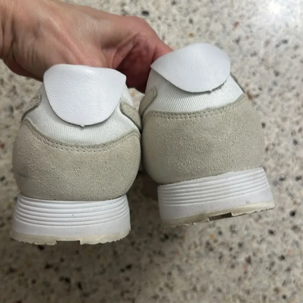 Victoria Beckham White and Beige Athletic Sneakers